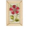 n°6756 - Carte Brodée - Grosse Fleur rouge