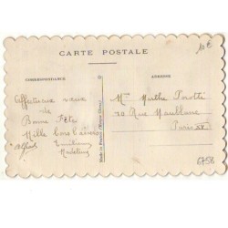 n°6756 - Carte Brodée - Grosse Fleur rouge