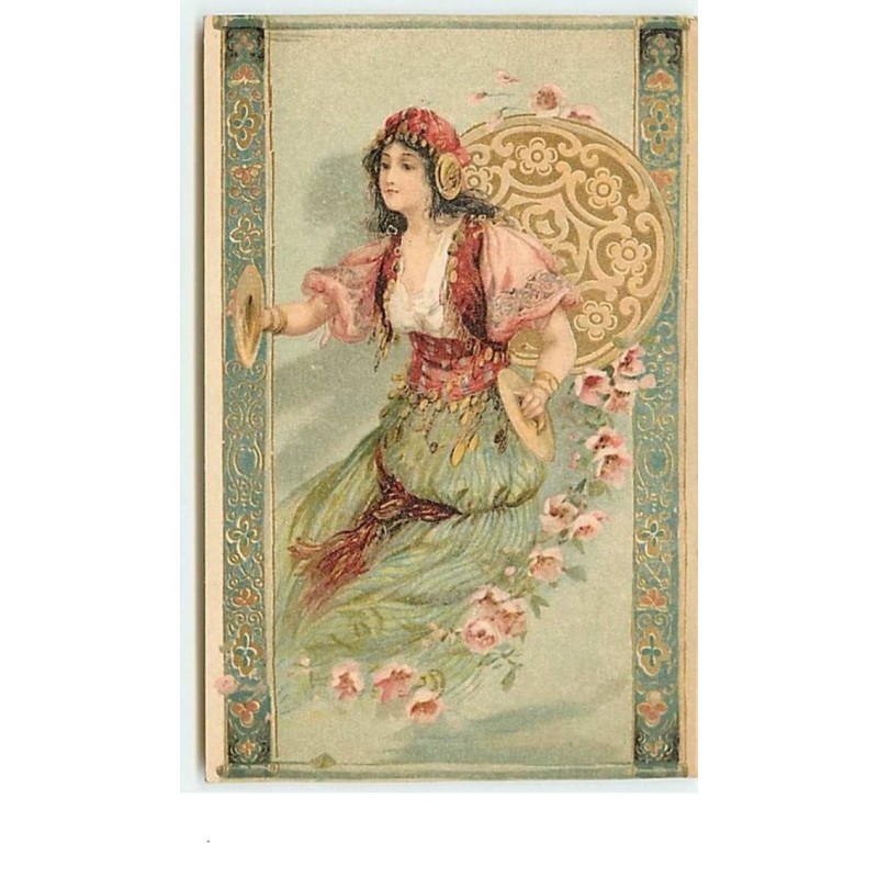 n°6779 - Femme gitane avec des cymbales