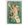 n°678 - Carte Gaufrée - Clapsaddle - Fröhliche Ostern - Angelot et guitare