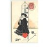 n°6789 - Couple autour d'un thermomètre 50 °- Carte russe