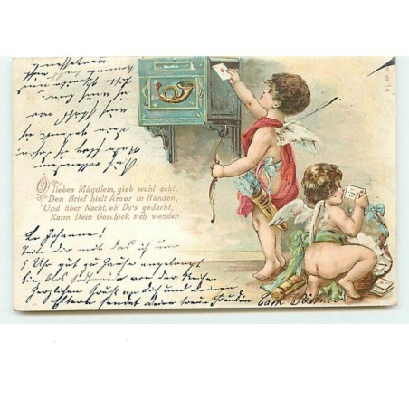n°6798 - Cupidons postant des lettres - Angelots
