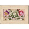 n°6808 - Carte Brodée avec rabat - Fleurs