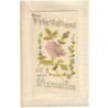 n°6809 - Carte Brodée - Félicitations de Fiancailles - Rose