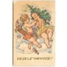 n°6847 - Anges apportant un sapin et des cadeaux - Vesele Vanoce - Fischerova-Kvechova