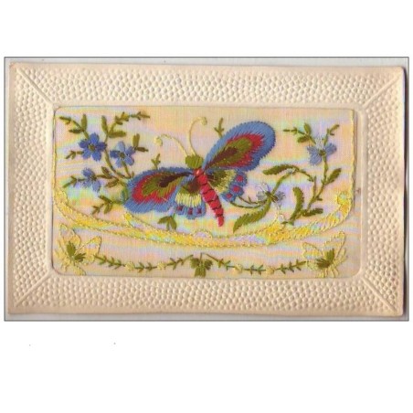 n°6852 - Carte Brodée avec rabat - Papillon