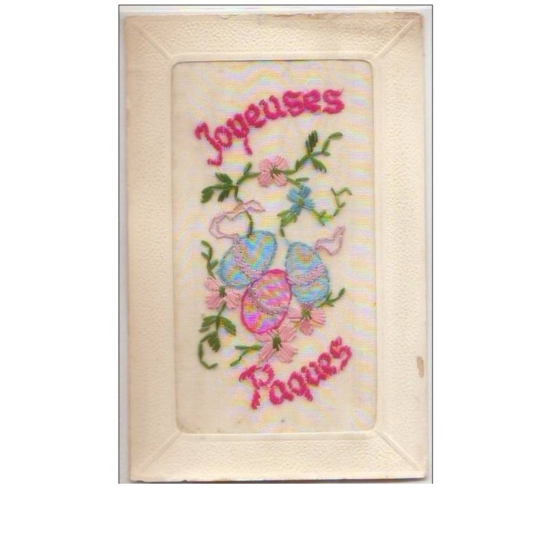 n°6857 - Carte Brodée - Joyeuses Pâques