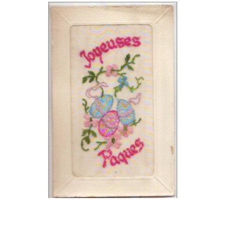 n°6857 - Carte Brodée - Joyeuses Pâques