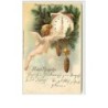 n°6885- Prosit Neujahr - Angelot réglant une pendule