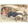 n°12341 - Hannes Petersen - Vive Saint-Nicolas - Enfants sortant d'une voiture sous la neige