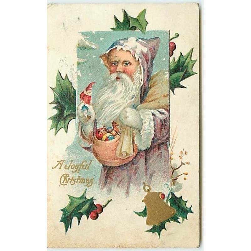 n°690 - Carte Gaufrée - A Joyful Christmas - Père Noël