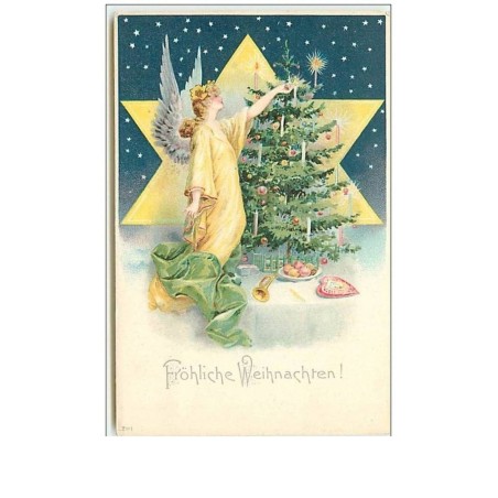 n°6920 - Fantaisie - Fröhliche Weihnachten ! - Ange gardien allumant des bougies