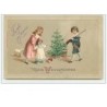 n°6924 - Carte Fantaisie Gaufrée - Frohe Weihnachten - Enfants autour d'un sapin