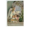n°6933 - Fantaisie - Vroolijk Kerstfeest - Ange gardien jouant de l'orgue et fillettes