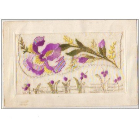 n°6955 - Carte Brodée avec rabat - Iris