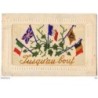 n°7102 - Carte Brodée - Jusqu'au bout - Drapeaux