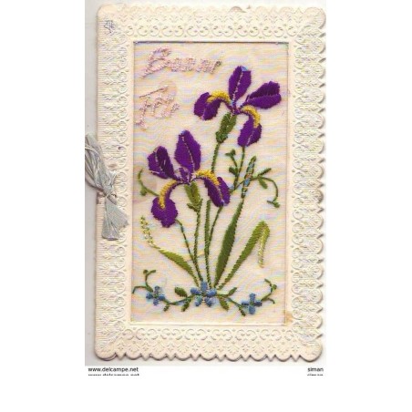 n°7110 - Carte Brodée - Bonne Fête - Iris