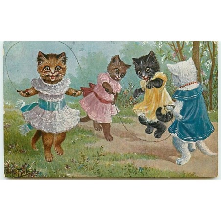 n°7136 - Carte Illustrateur - Arthur Thiele - Chats sautant à la corde