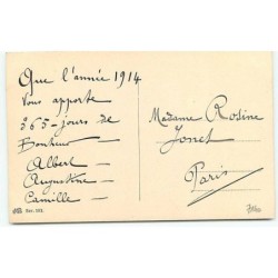 n°7140 - Carte Fantaisie - Bonne Année - Oiseau habillé avec un trombone à coulisse