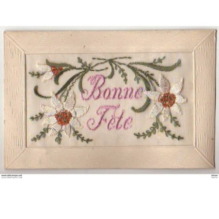 n°7157 - Carte Brodée - Bonne Fête - Edelweiss