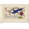 n°7159 - Carte Brodée - Bonne Fête - Hirondelle et Pensée