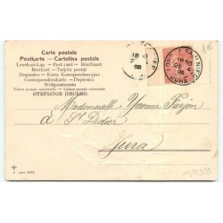 n°12355 - Carte Gaufrée - Joyeuses Pâques - Fillette regardant un oeuf cassé