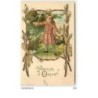 n°7187 - Carte Fantaisie Gaufrée - Frohliche Ostern - Fillette