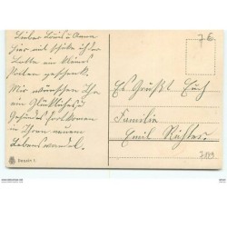 n°7189 - Carte Fantaisie - Frohliche Ostern - Fillettes sur les marches d'une maison