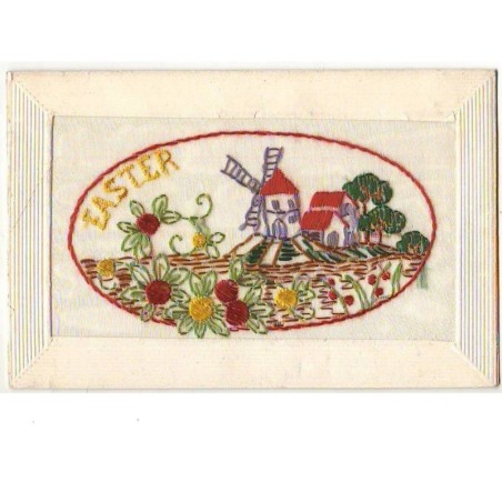 n°7202 - Carte Brodée - Easter - Moulin