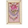 n°7204 - Carte Brodée avec rabat - Rose