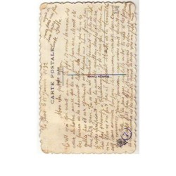 n°7208 - Carte Brodée avec pochette mauve - Fleurs roses et bleues