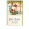 n°7240 - Carte Fantaisie Gaufrée - Bonne et Heureuse Année - Marchande de fleurs