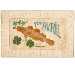 n°7303 - Carte Brodée - 1er...