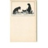 n°7319 - Silhouette - Carus - Fillette - Chat - Teckel