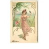 n°7332 - Femme avec un oiseau sur la main