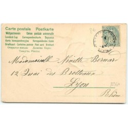 n°12360 - Carte Gaufrée - Joyeuses Pâques - Fillette sur le dos d'un poussin - Clapsaddle