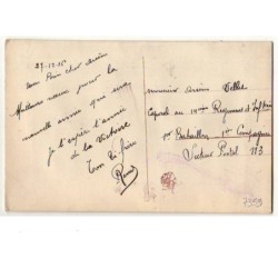 n°7359 - Carte Brodée - Bonne Année - Guirlande de fleurs