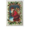 n°736 - Carte Gaufrée - Wishing you a Merry Christmas - Père Noël et jouets - fond argent