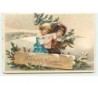 n°7379 - Carte Fantaisie Gaufrée - Frohliche Neujahr - Enfants avec un sapin