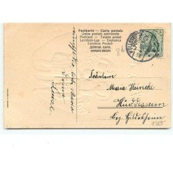 n°7389 - Carte Fantaisie Gaufrée - Innigen Ostergruss - Fillettes devant un oeuf