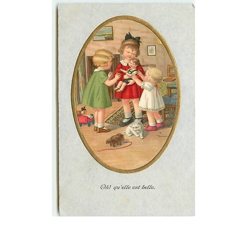n°7422 - Pauli Ebner non signée - Enfants avec une poupée