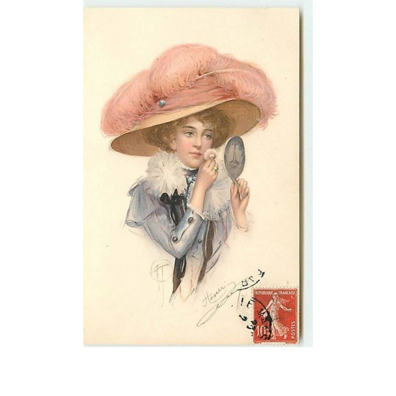n°7438 - MM Vienne n°479 - Femme avec chapeau se repoudrant