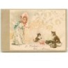 n°7450 - Fillette avec des chats
