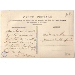 n°7458 - Carte Brodée avec rabat - Trèfle, fleurs roses et bleues