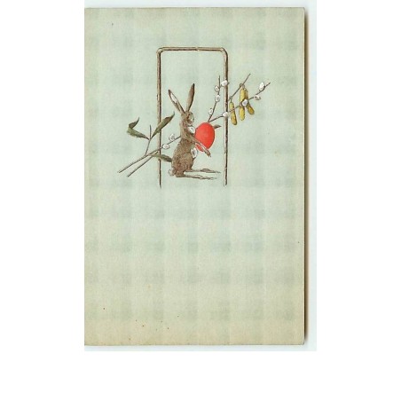 n°7489 - Carte Gaufrée - Lapin et oeuf