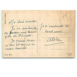 n°7489 - Carte Gaufrée - Lapin et oeuf