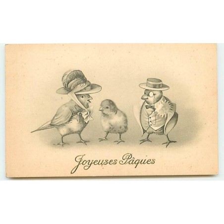 n°12371 - Joyeuses Pâques - Poussins habillés