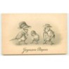 n°12371 - Joyeuses Pâques - Poussins habillés