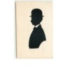 n°7514 - Carte Fantaisie - Silhouette - Homme en chapeau melon