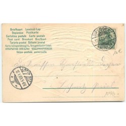 n°12373 - Carte Gaufrée - Gesegnete Osterfest - Ange chantant